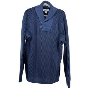 Duluth Trading Co Size XL Mens Ribbed Pullover Sweater Shawl Collar‎ Cotton Wool